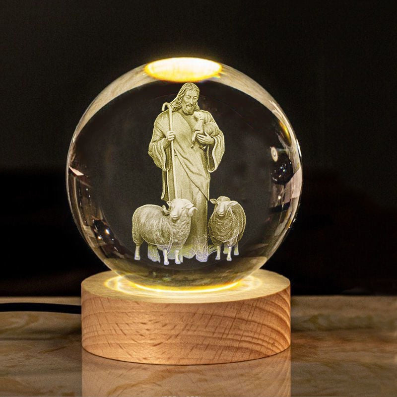 Creative Glow Crystal Cross Church Office Desk Surface Panel Ornaments