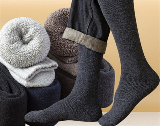 Winter Warm Stockings Plus Fleece Men's Wool Calf Socks