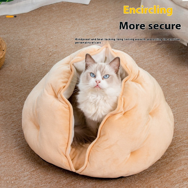 Semi-closed Breathable Four Seasons Universal Dumpling Cat Nest Short Plush