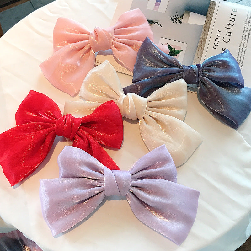 French Pearl Satin Bow Hairpin