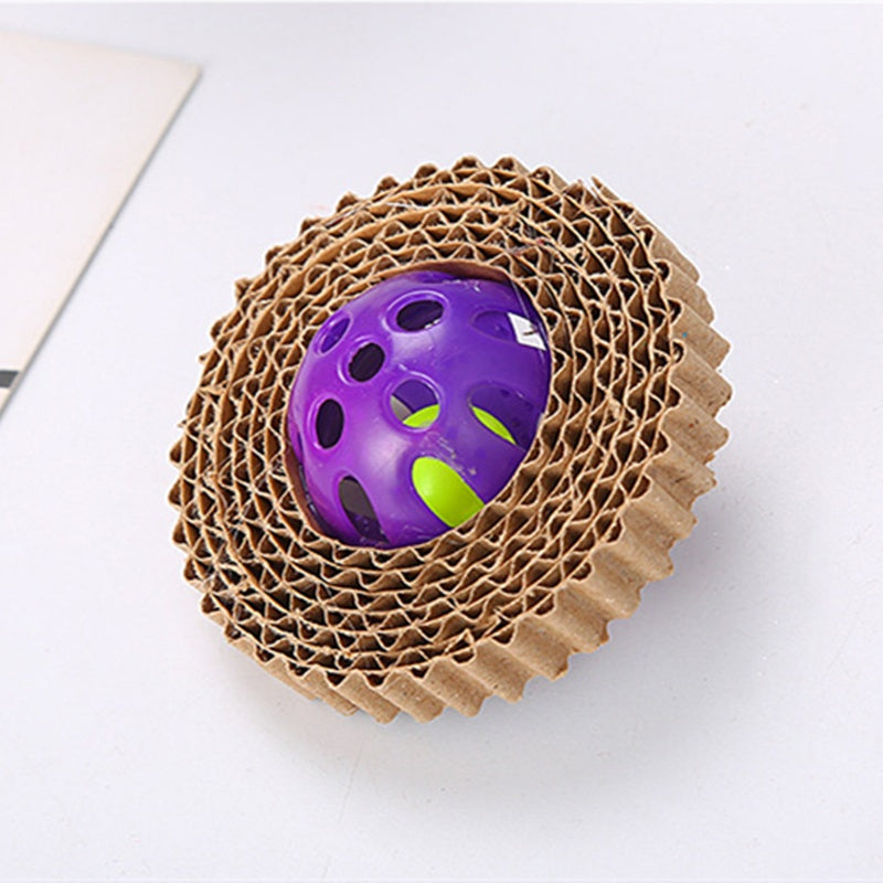 Corrugated Paper Cat Toy Plastic Ball