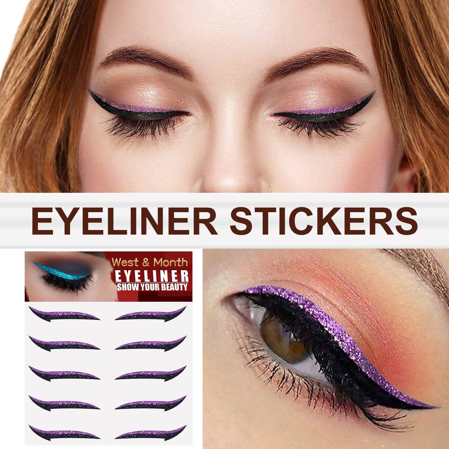 West&Month Eyeshadow Stage Makeup Eye Makeup, European And American Eyeliner Self-Adhesive Double Eyelid Eye Makeup