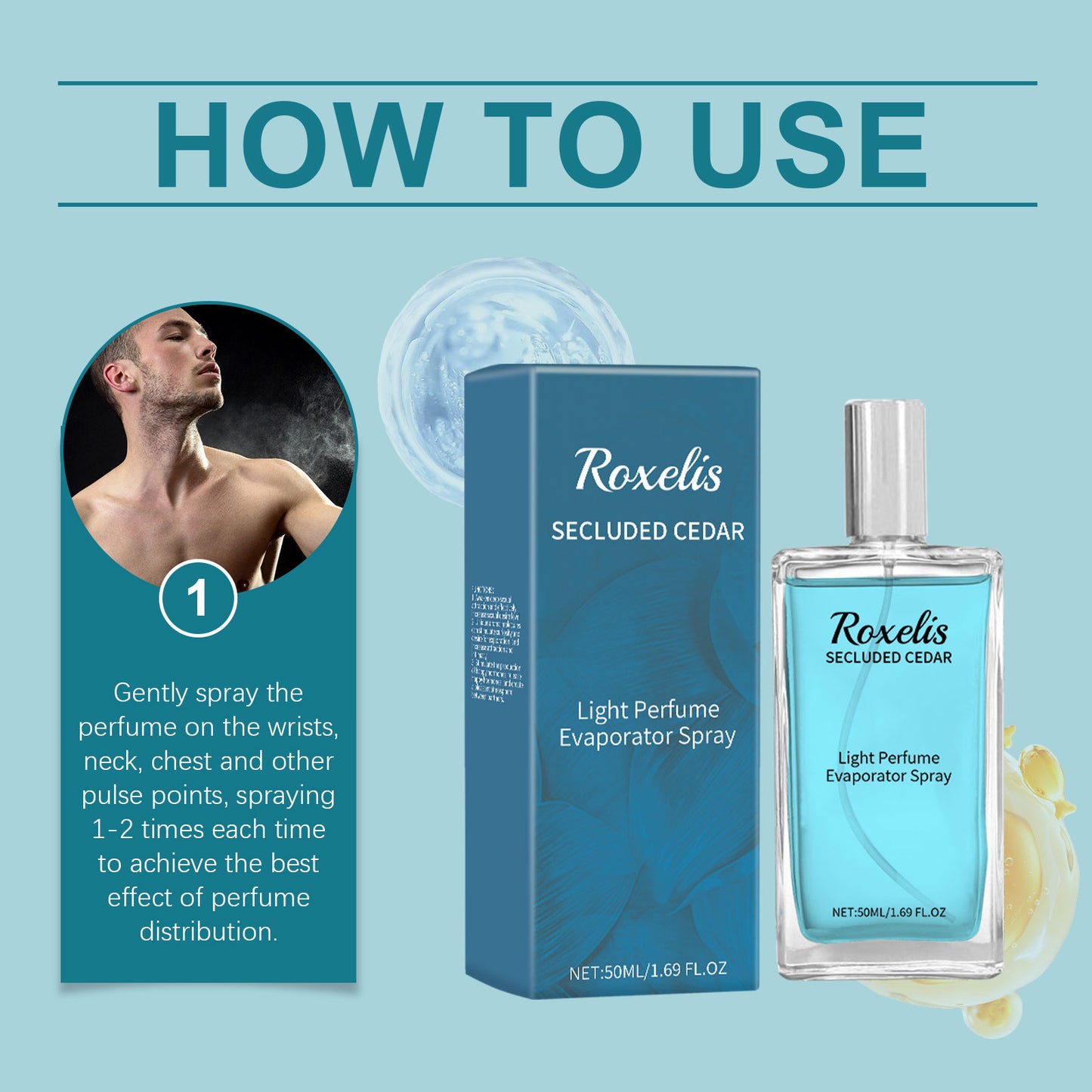 Cedar Blue Eau De Toilette, Natural, Fresh And Long-Lasting Fragrance Pheromone Fragrance Business Gentleman Charm Atmosphere Perfume