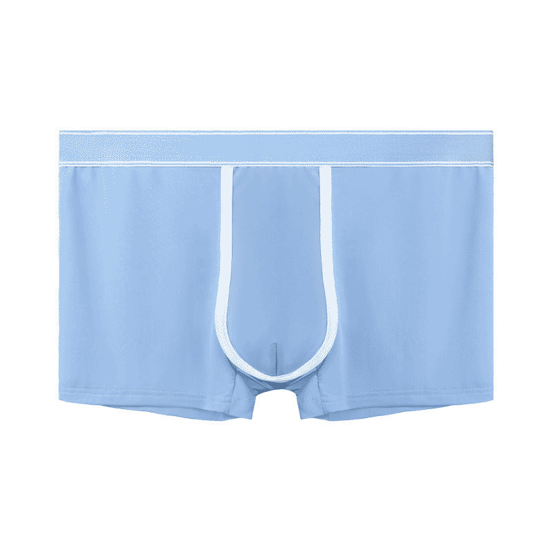 Men's Ice Silk Antibacterial Ultra Thin Sexy Transparent Boys Sports Underwear