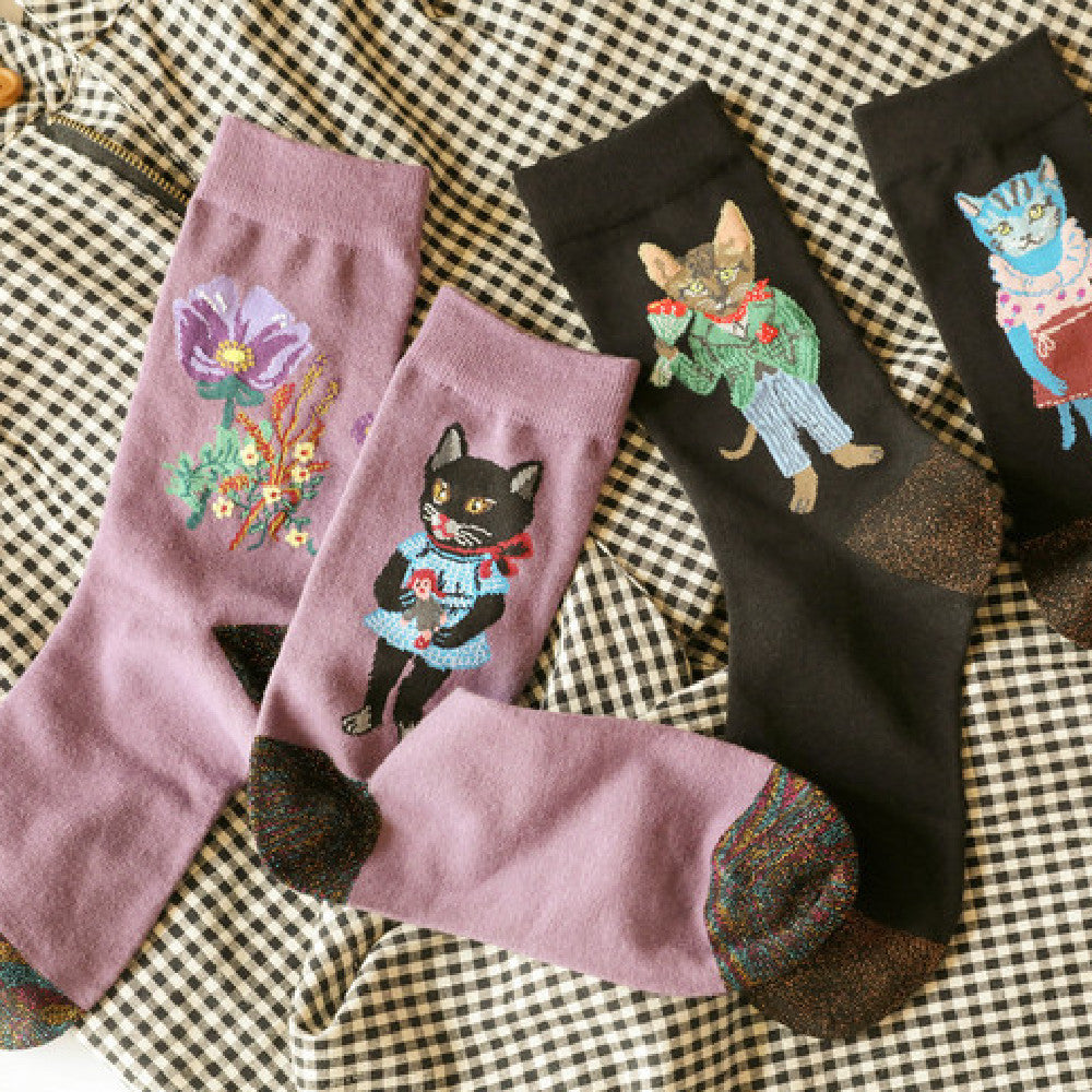 Fashion Personality Jacquard Women's Short Cotton Socks