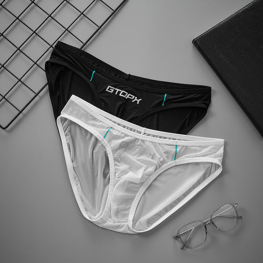 Men's Translucent Thin Ice Silk Underwear