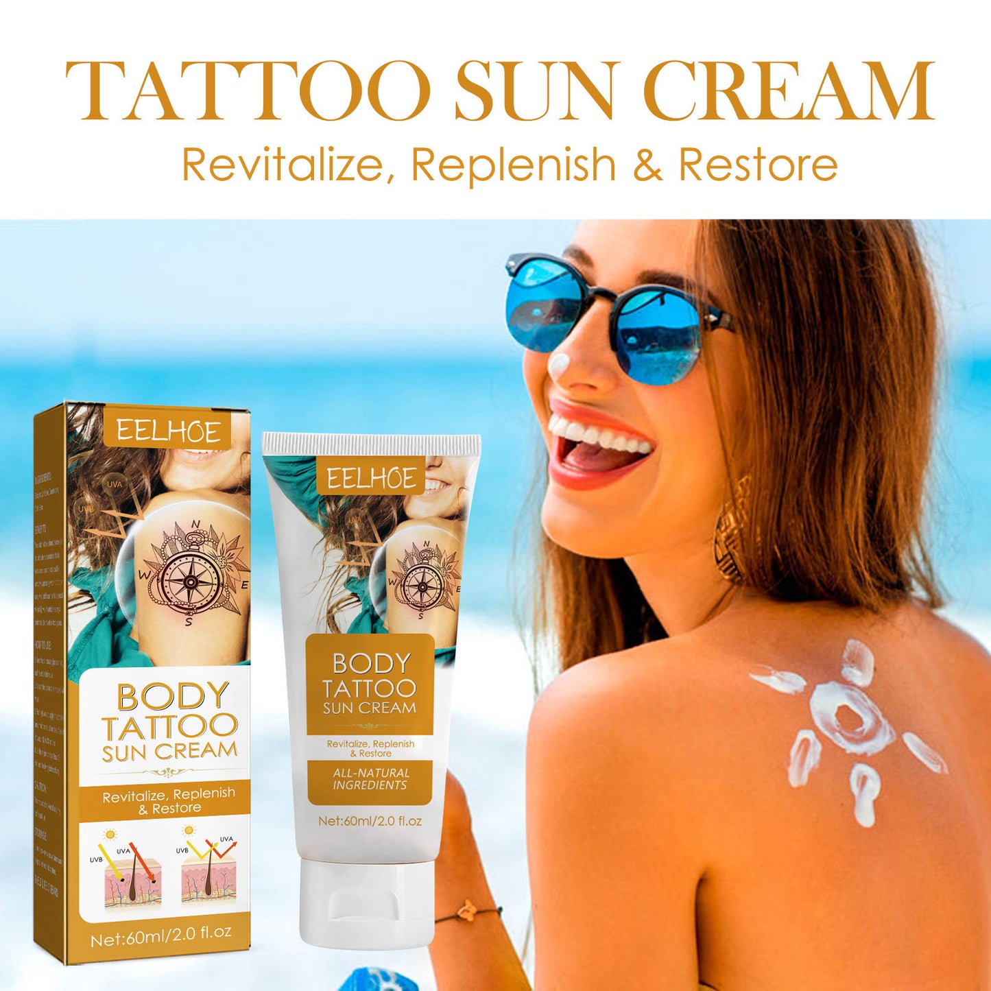 Tattoo Protection Cream Outdoor Isolation Protection Uv Moisturizing Repair Tattoo Discoloration