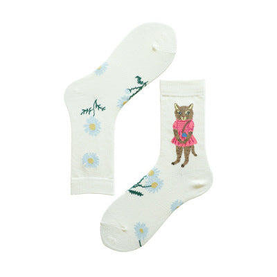 Fashion Personality Jacquard Women's Short Cotton Socks