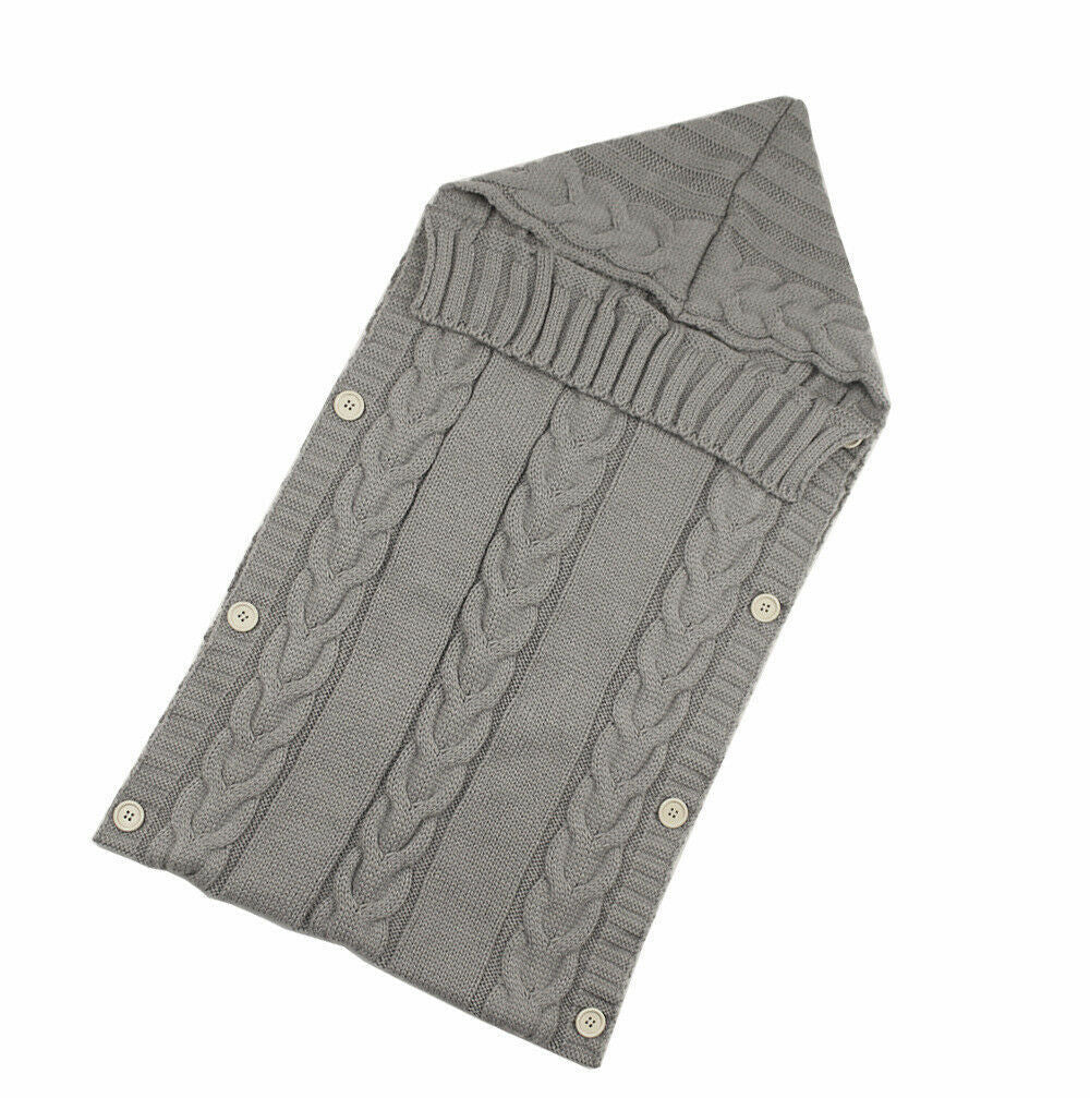 Infant Baby Tassel Ca P Sleeping Bag Sweater Wooden Button Hooded Sleeping Bag