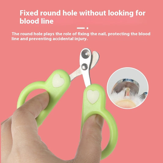 Pet Round Hole Limit Anti-shear Blood Line Cat Nail Scissors