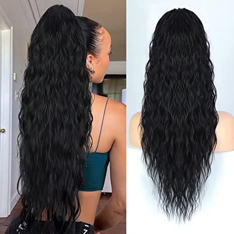 Drawstring Ponytail Water Ripple Wig