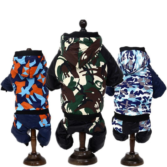 Four-legged cotton-padded clothes for dogs