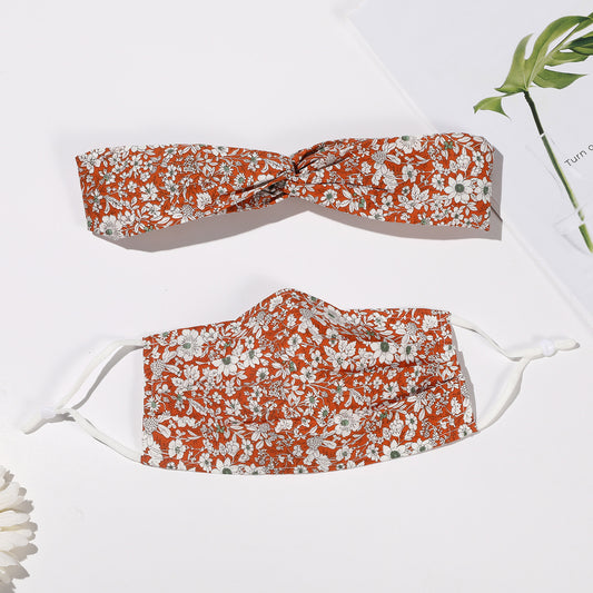 Pure cotton headband mask set