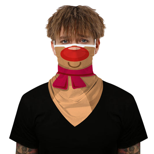 Christmas digital printing dustproof triangle scarf