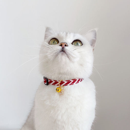 Pentagram Geometry Striped Bell Adjustable Pet Collar