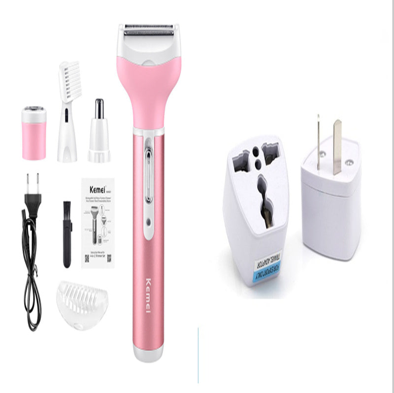 Portable 4in1 Multi-Functional Lady Women Rechargeable Shaver Eyebrow Shaping Nose Ear Hair Removal Device Armpit Razor