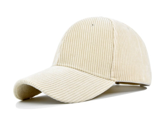 Versatile Face Small Curved Brim Corduroy Hat