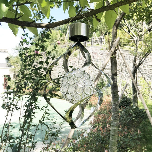 Outdoor Stainless Steel LED Solar Wind Bell Lamp acrylic ball building controlled wind bell rotating wind bell lamp landscape lamp