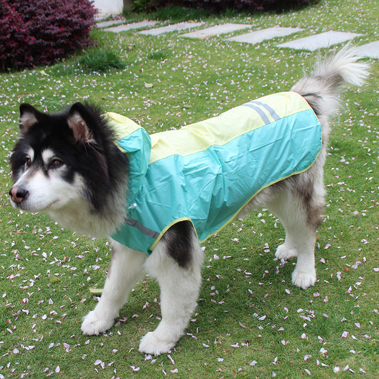 Color dog cloak raincoat with reflective