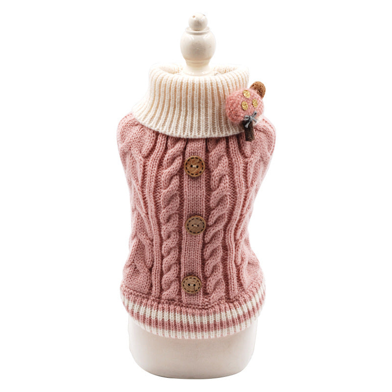 Pet Dog Fashion Sweet Button Sweater