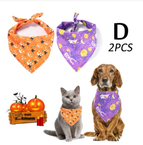 New Halloween Pet Drool Dog Triangle Scarf