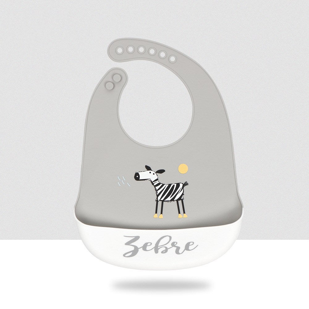 Baby Cartoon Silicone Bib Waterproof And Dirt-proof Super Soft