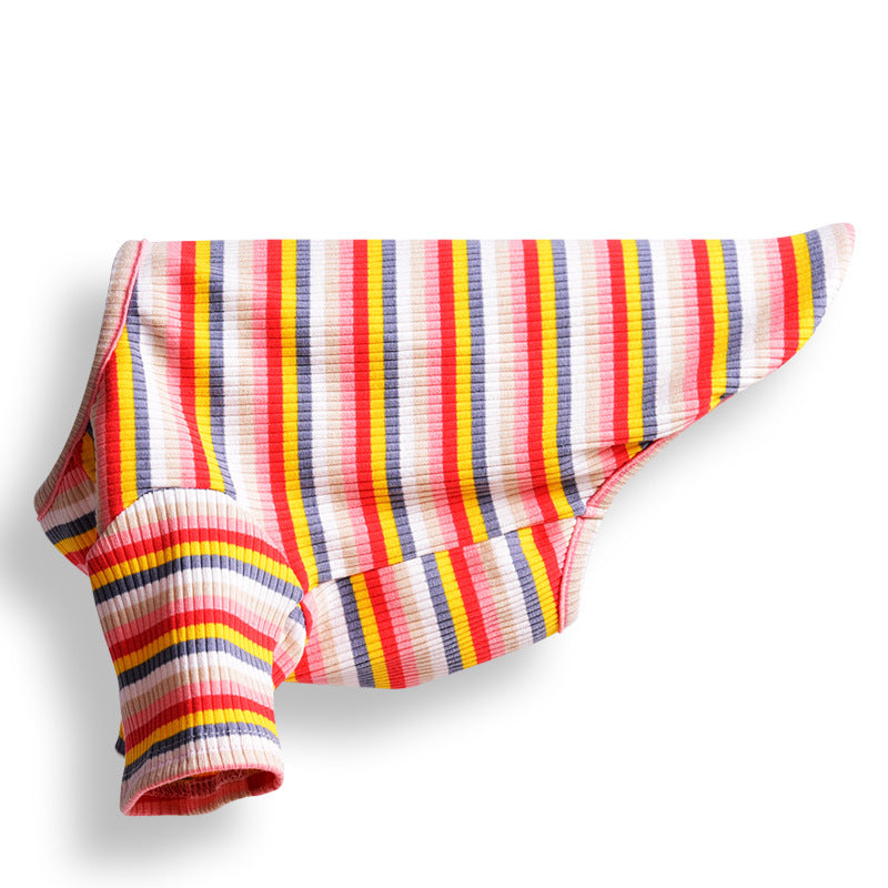 Summer Thin Cotton Breathable Striped T-shirt For Dogs And Cats