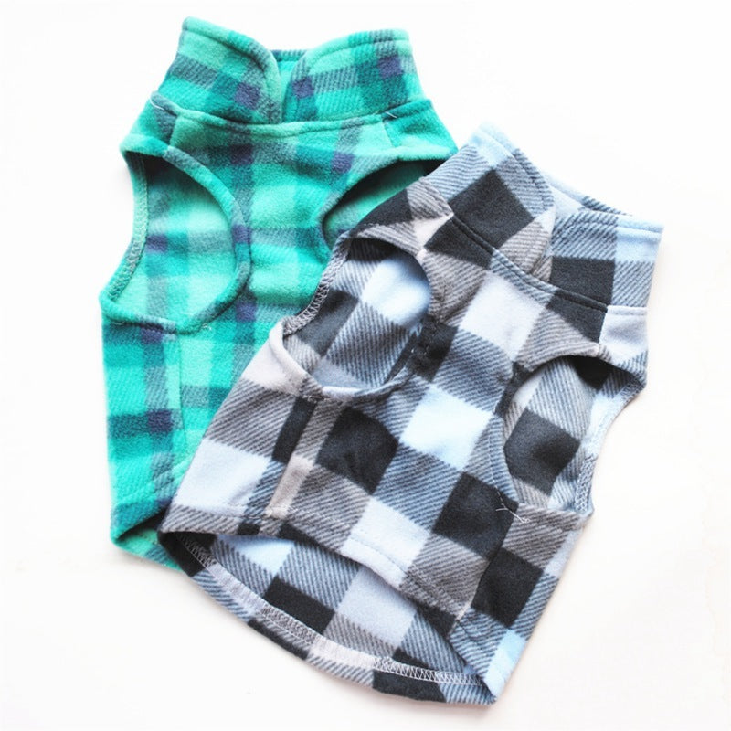 Plaid print pet clothes