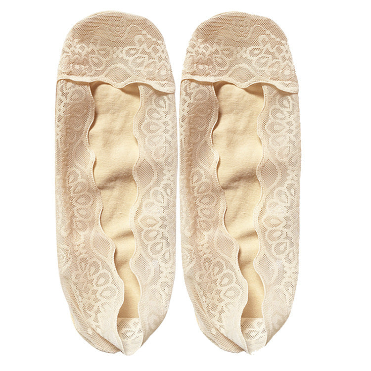 Shallow Mouth Ice Silk Silicone Non-Slip Socks