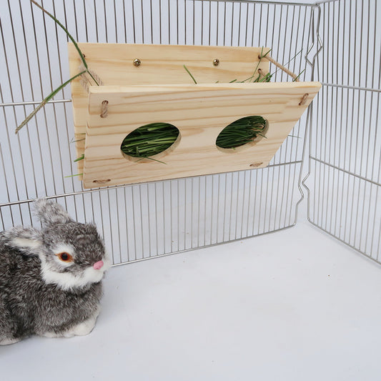 Rabbit Wooden Grass Frame Small Pet Grinded Grass Frame Guinea Pig My Neighbor Totoro Grass Frame Vertical Grass Frame Multifunctional Fun Grass Frame