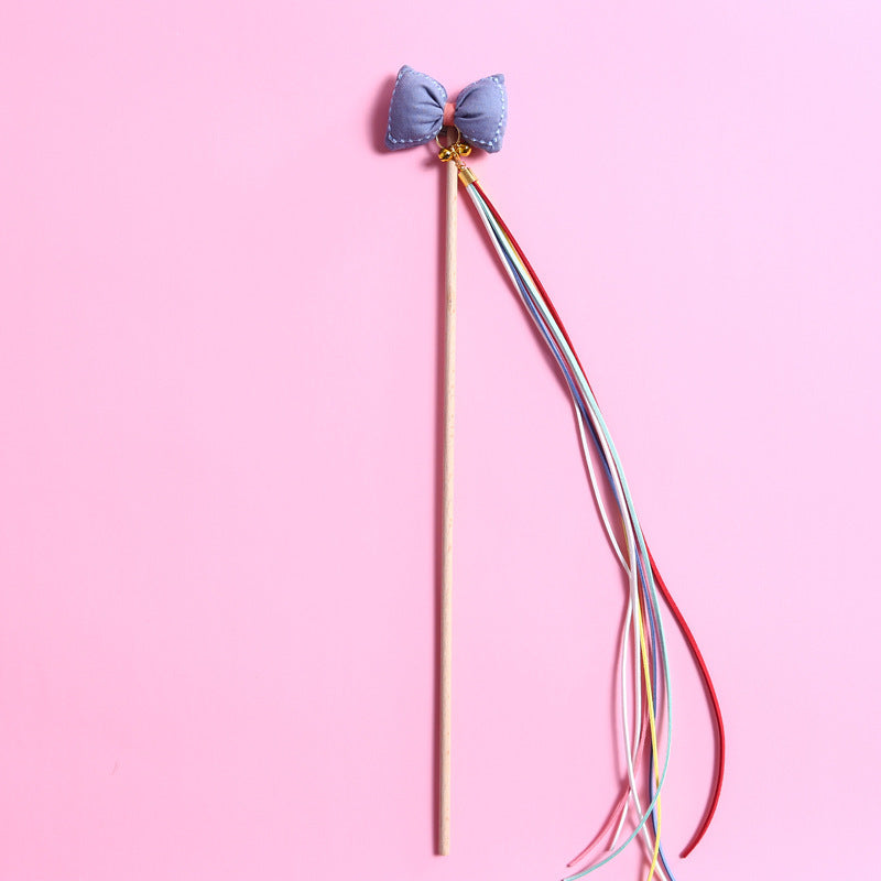 Three-Dimensional Bow Rainbow Tassel Bells Fairy Cat
