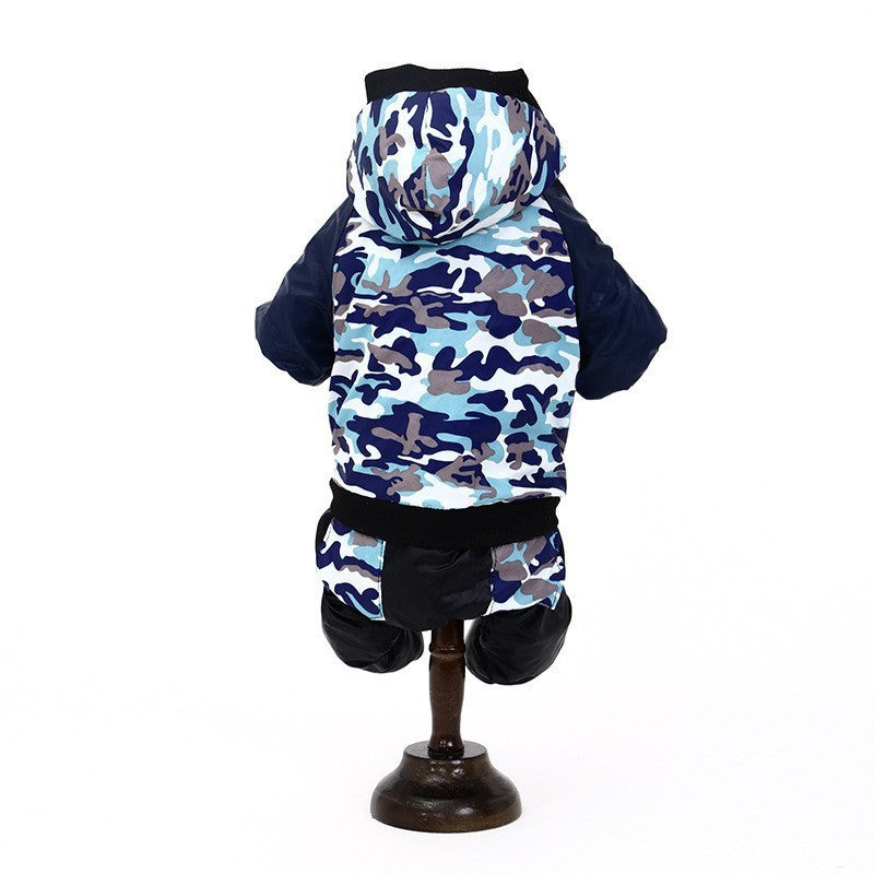 Pet Clothes Autumn Winter Camouflage Hooded Pet Clothing