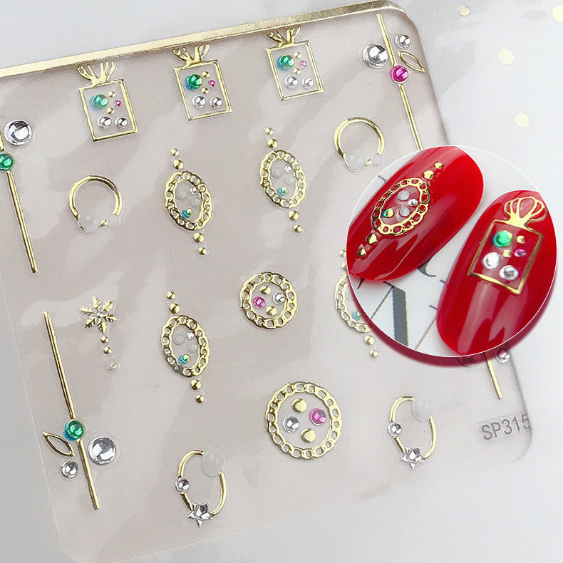 3D Bronzing Imitation Diamond Epoxy Nail Decal