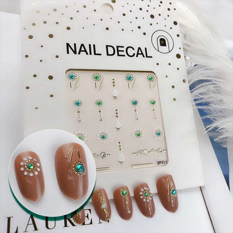 3D Bronzing Imitation Diamond Epoxy Nail Decal