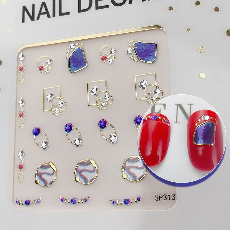 3D Bronzing Imitation Diamond Epoxy Nail Decal