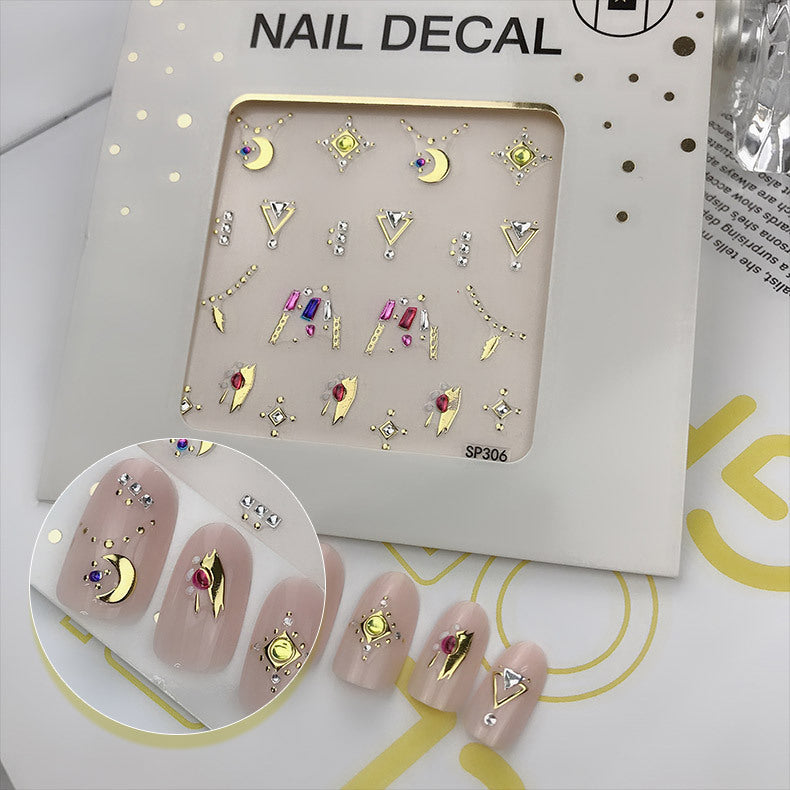 3D Bronzing Imitation Diamond Epoxy Nail Decal