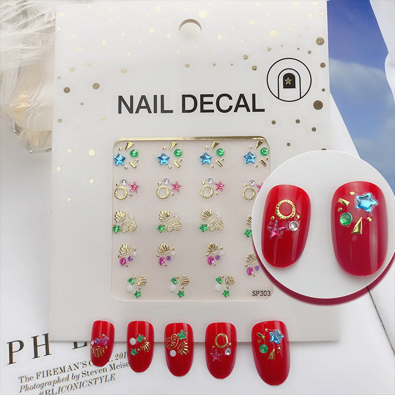 3D Bronzing Imitation Diamond Epoxy Nail Decal