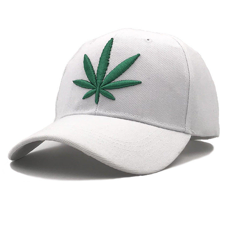 Korean Version Of Solid Color Simple Curved Brim Three-Dimensional Embroidery Maple Leaf Baseball Cap For Men And Women All-Match Fashion Outdoor Camouflage Cap