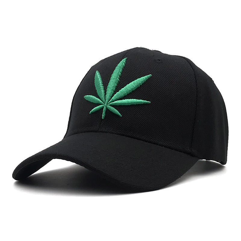 Korean Version Of Solid Color Simple Curved Brim Three-Dimensional Embroidery Maple Leaf Baseball Cap For Men And Women All-Match Fashion Outdoor Camouflage Cap