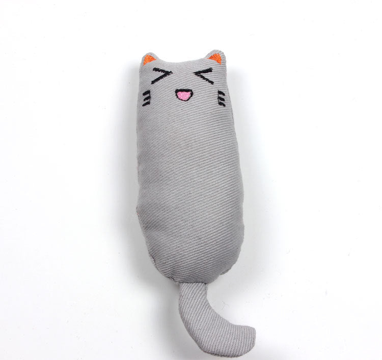 Pet Cat Toy Cute Facial Expression Thumb Toy Containing Catnip Molar Teeth Scratch Resistant Pet Plush Toy