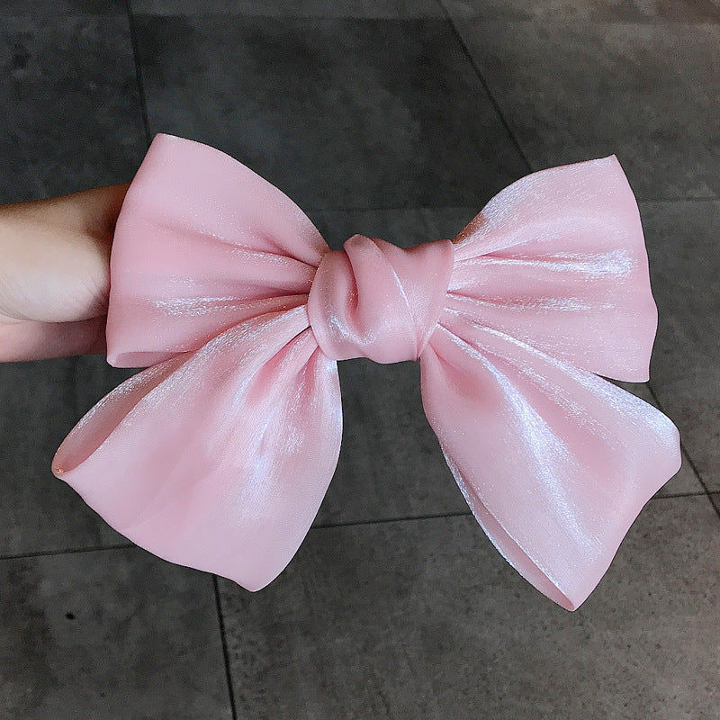 French Pearl Satin Bow Hairpin