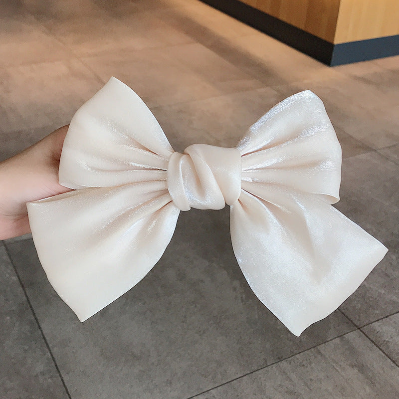 French Pearl Satin Bow Hairpin