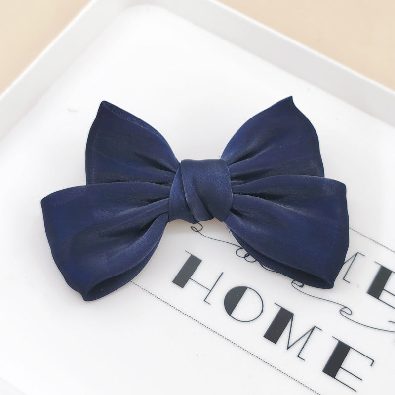 French Pearl Satin Bow Hairpin