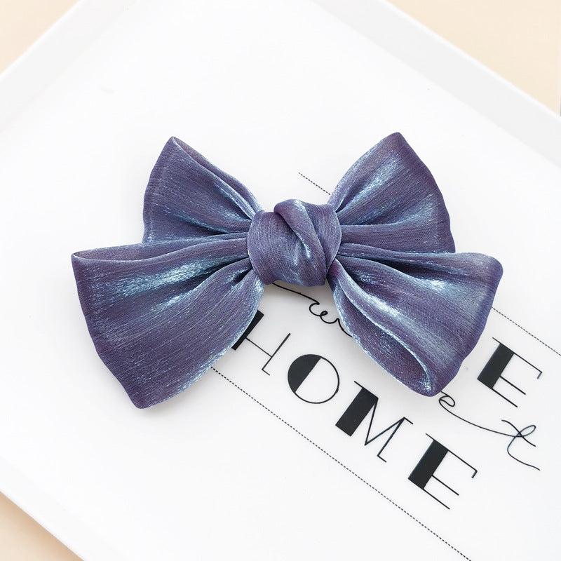 French Pearl Satin Bow Hairpin