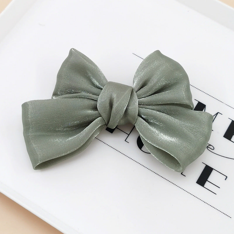French Pearl Satin Bow Hairpin