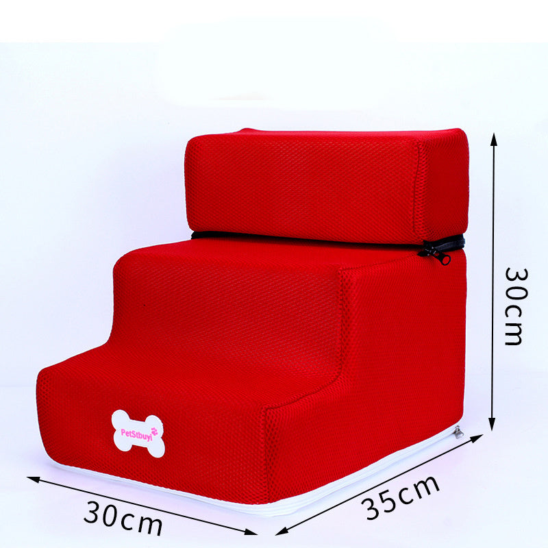 Factory Direct Sale Dog Stairs Pet Climbing Ladder Sponge Steps Small Dog Teddy On The Sofa Bed Climbing Ladder Can Be Customized