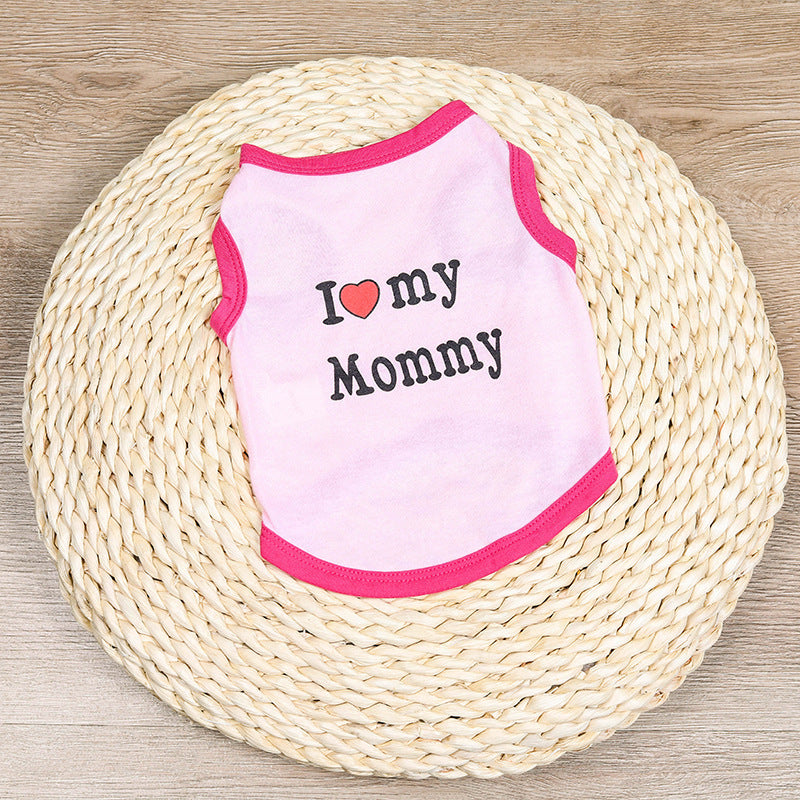 Love Mom Vest Summer Print Letters