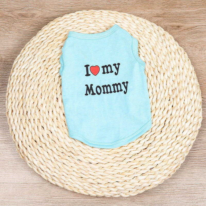 Love Mom Vest Summer Print Letters
