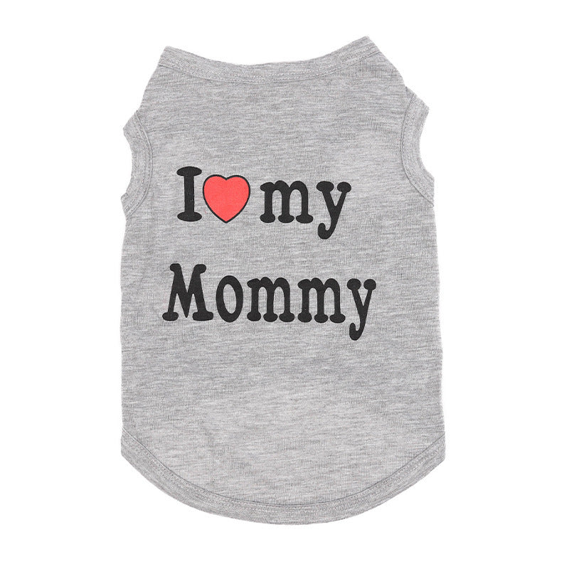 Love Mom Vest Summer Print Letters