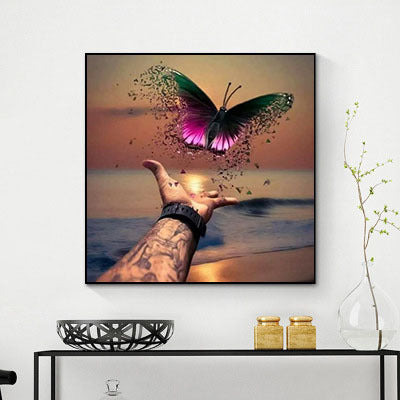 Diamond Painting Butterfly Combination Bedroom Round Diamond Full Diamond